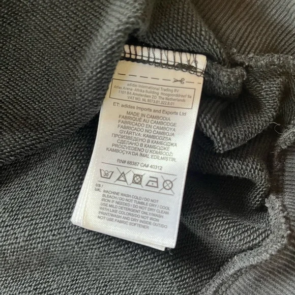 Adidas Women's Cropped Hoodie Size Small Black White Firebird Long Sleeve - Picture 6 of 8